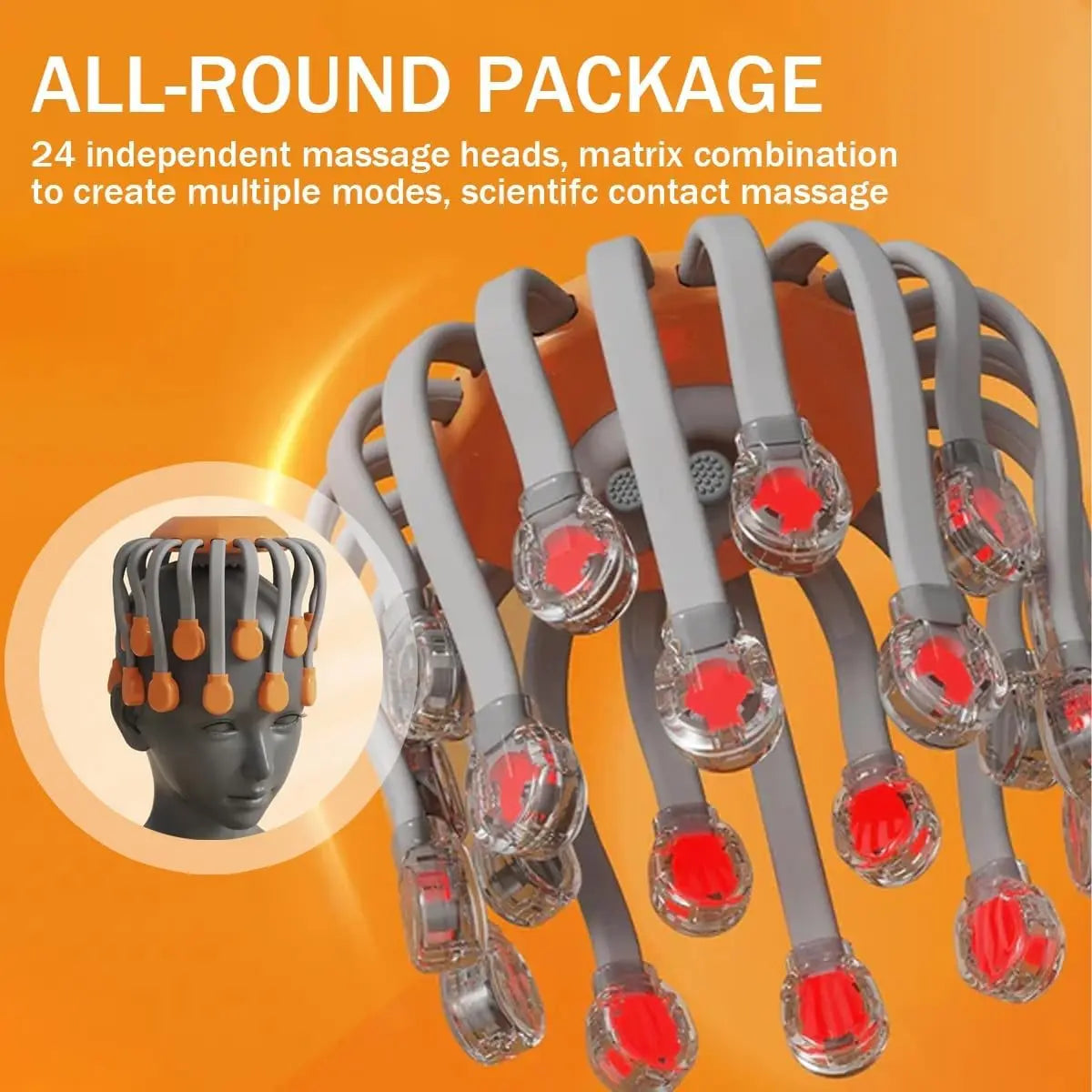 Anti-stress 360° all-round electric scalp massager