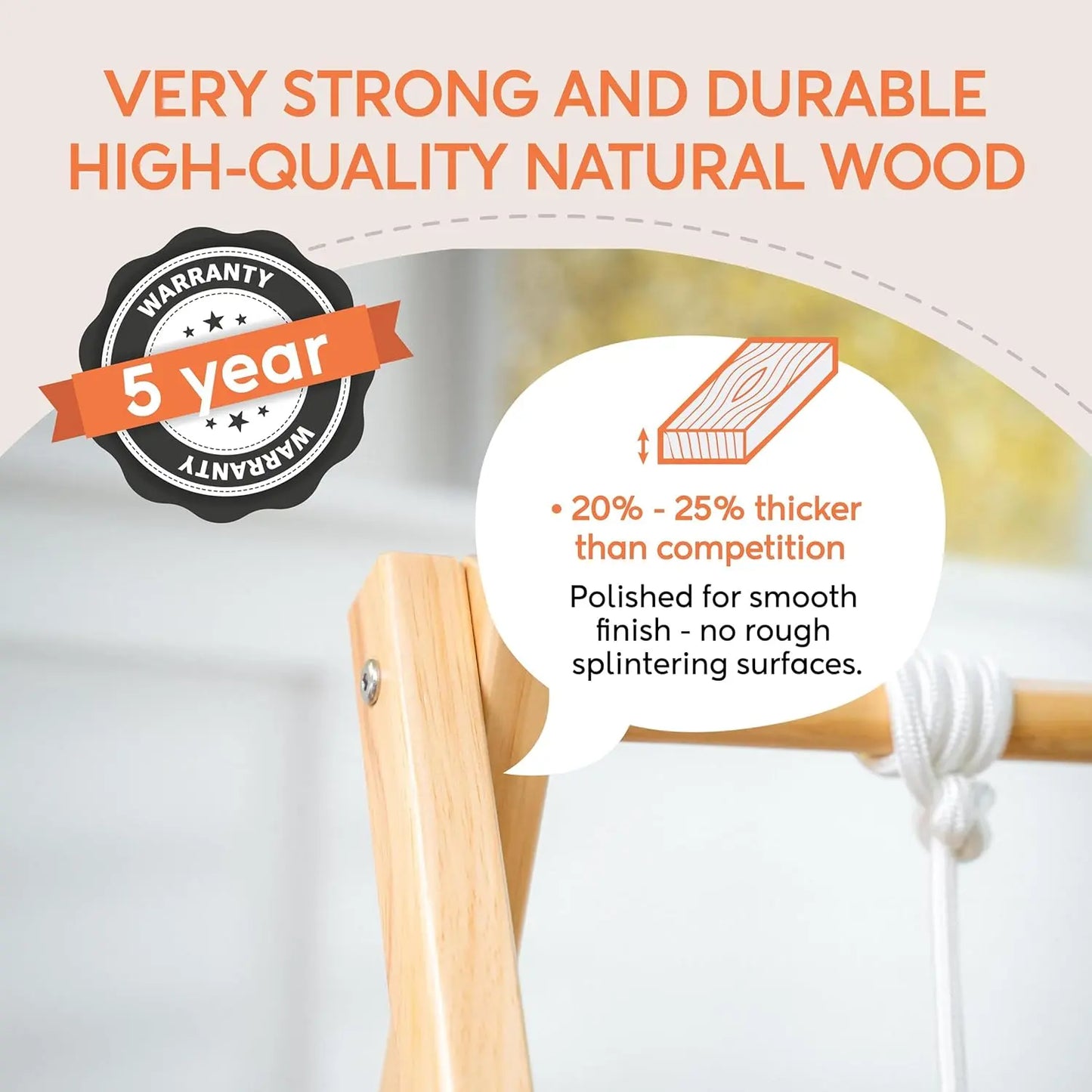 Spruce wood baby and toddler foldable swing set with stand