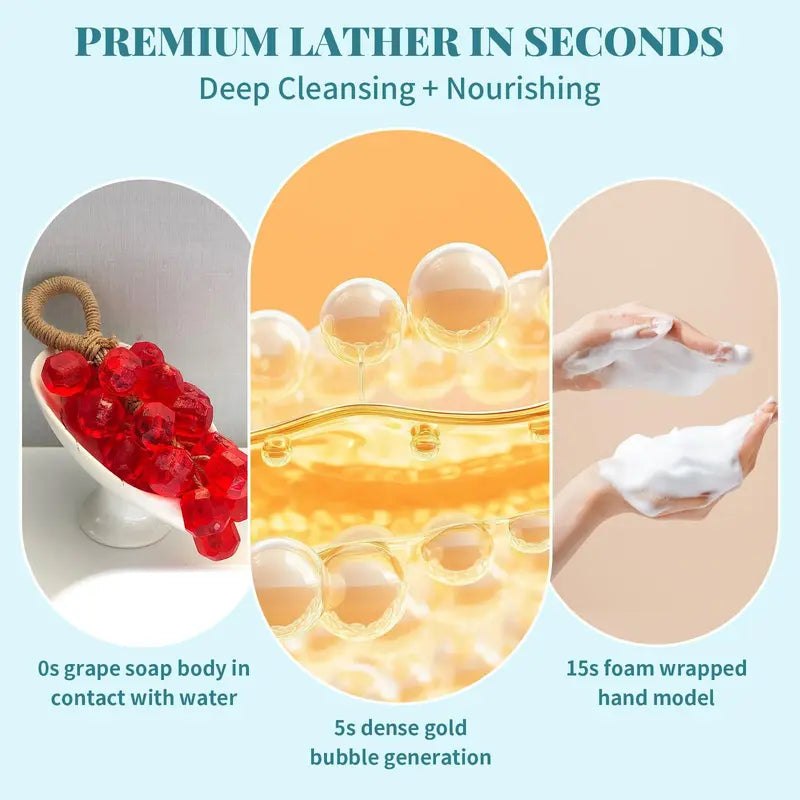 Creative Grape/Strawberry Soap on a Rope – Natural, Moisturizing & Perfect for Gifting