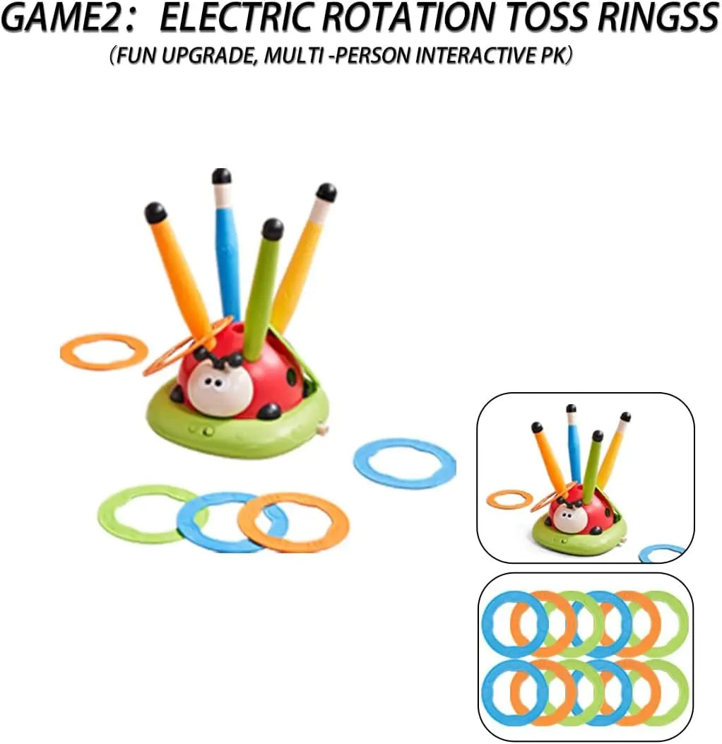 3-in-1 children's remote control outdoor toys, ring-tossing games and stomping feet to launch rocket launchers