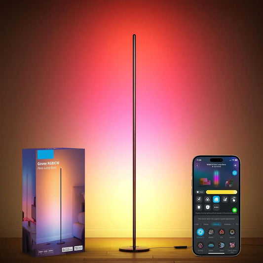 1000-lumen smart modern floor lamp, music synchronization and 16 million DIY colors