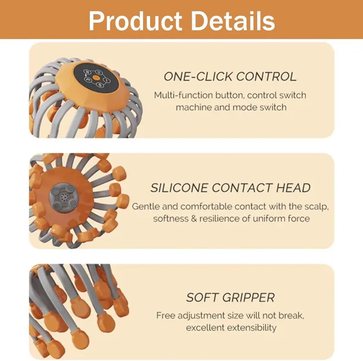 Anti-stress 360° all-round electric scalp massager