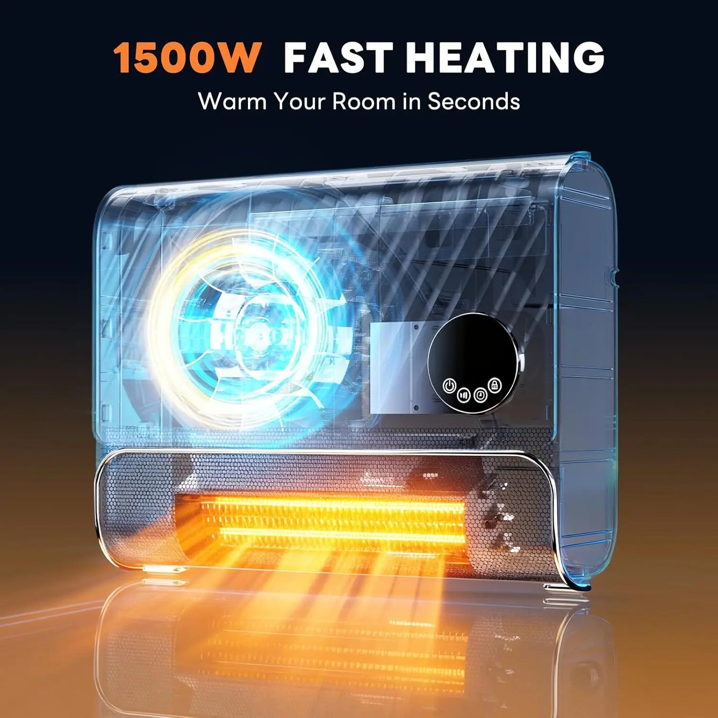 1500W indoor rapid heating electric heater