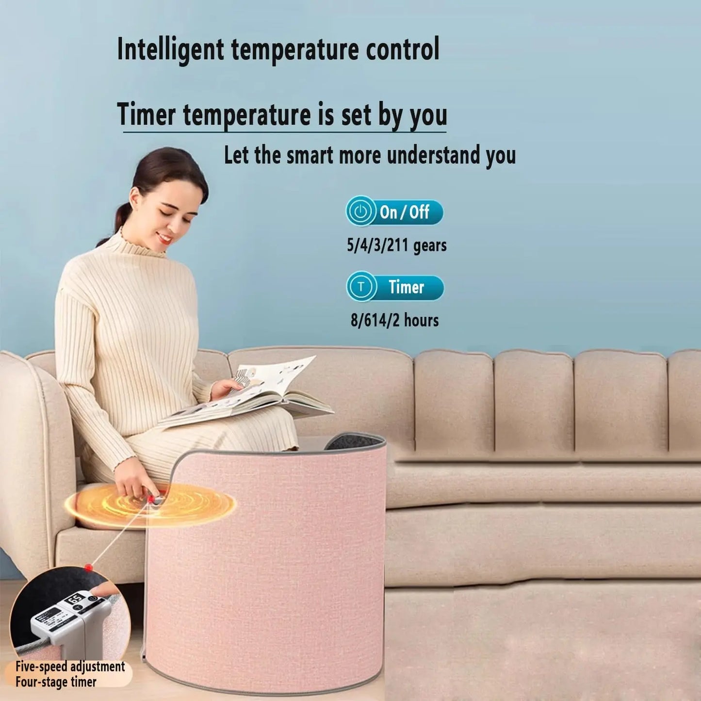 Foot warmer under the desk