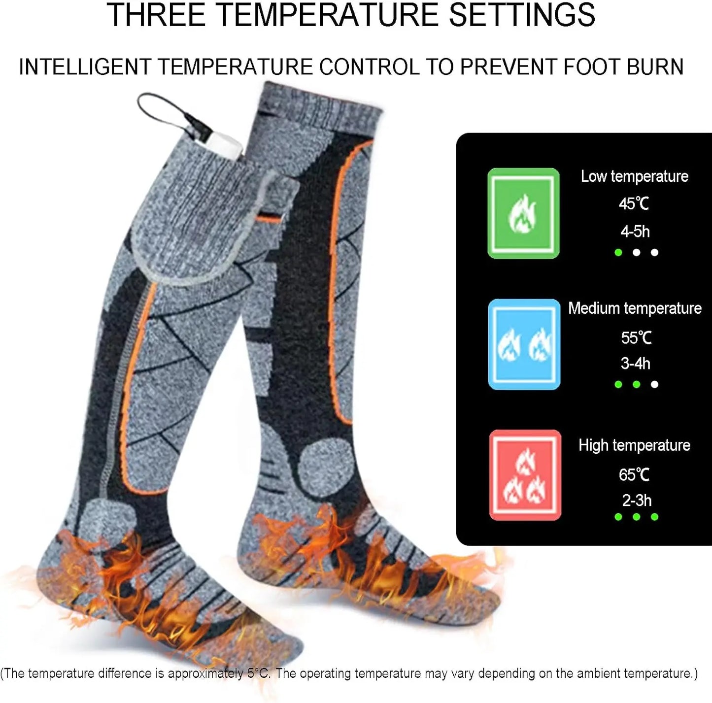 4000mAh rechargeable battery heating socks