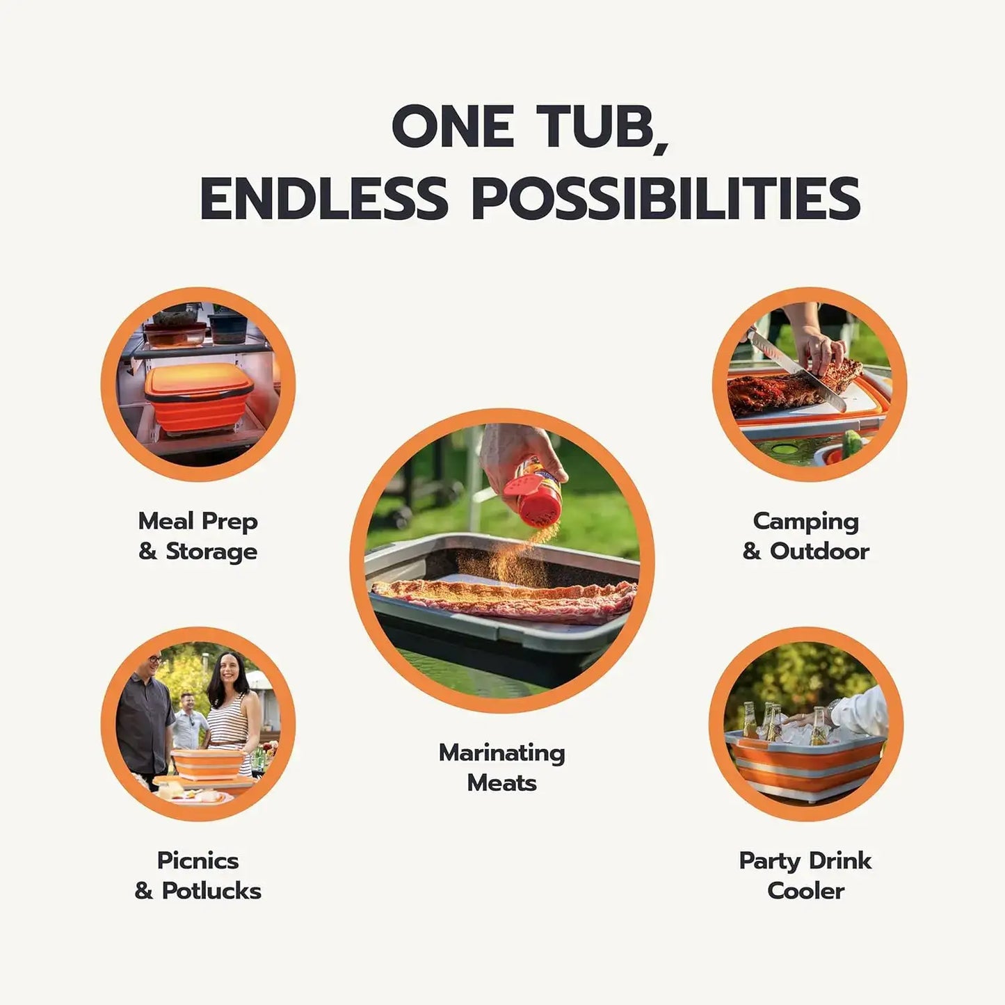 Foldable barbecue preparation bathtub