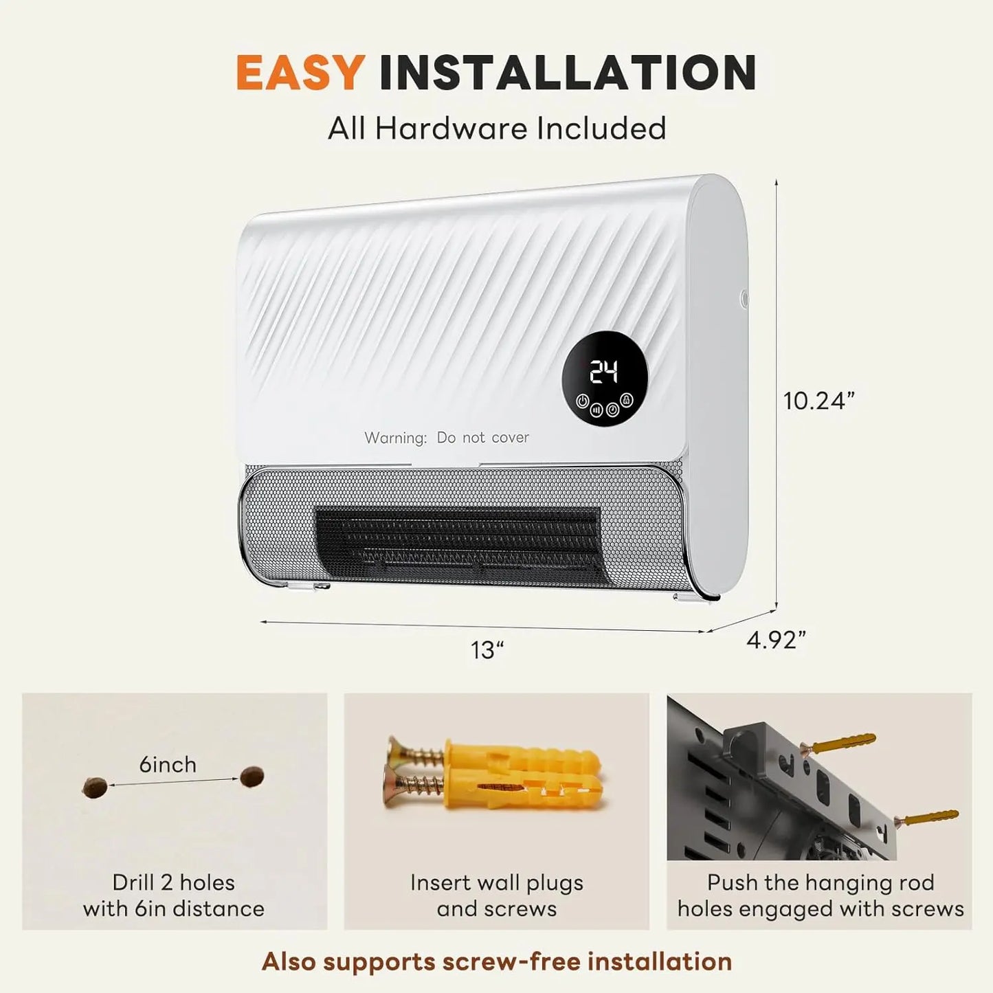 1500W indoor rapid heating electric heater