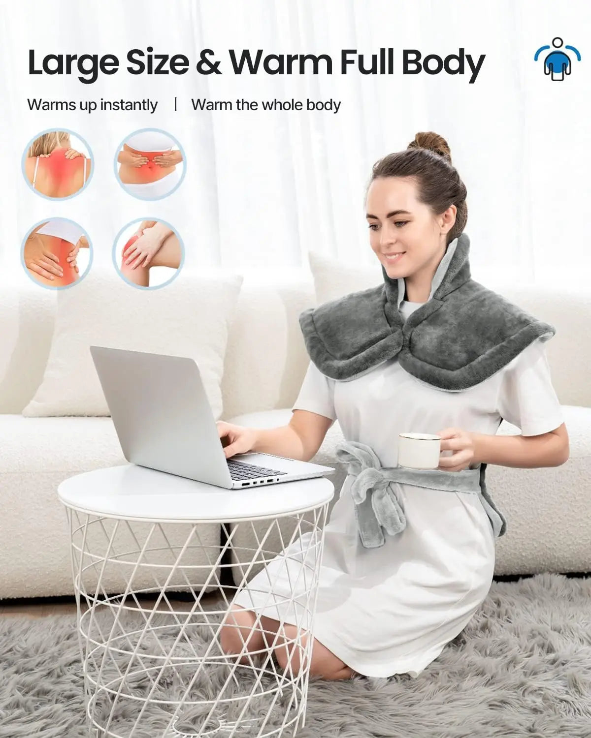 Neck and shoulder pain relief heating pad