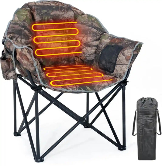Extra-large heated camping chair
