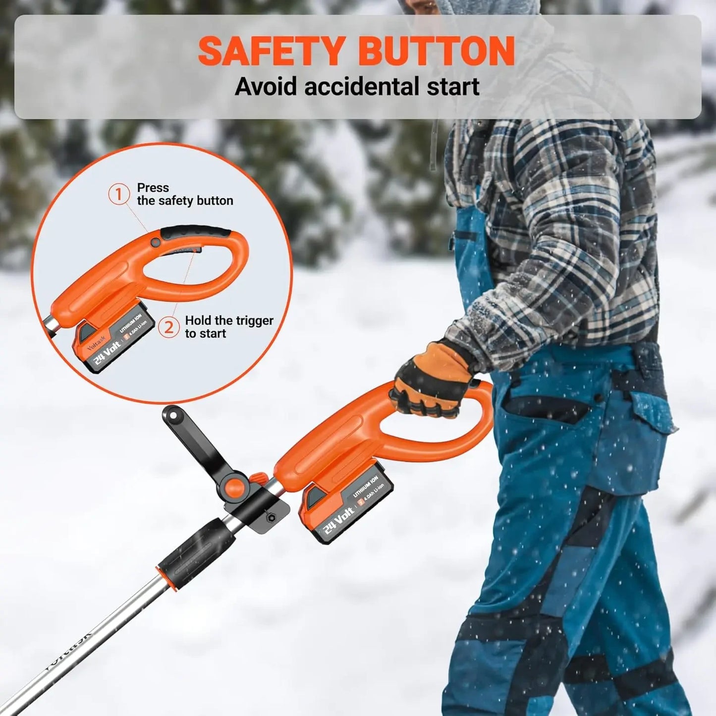 24V 13-inch cordless snow blower