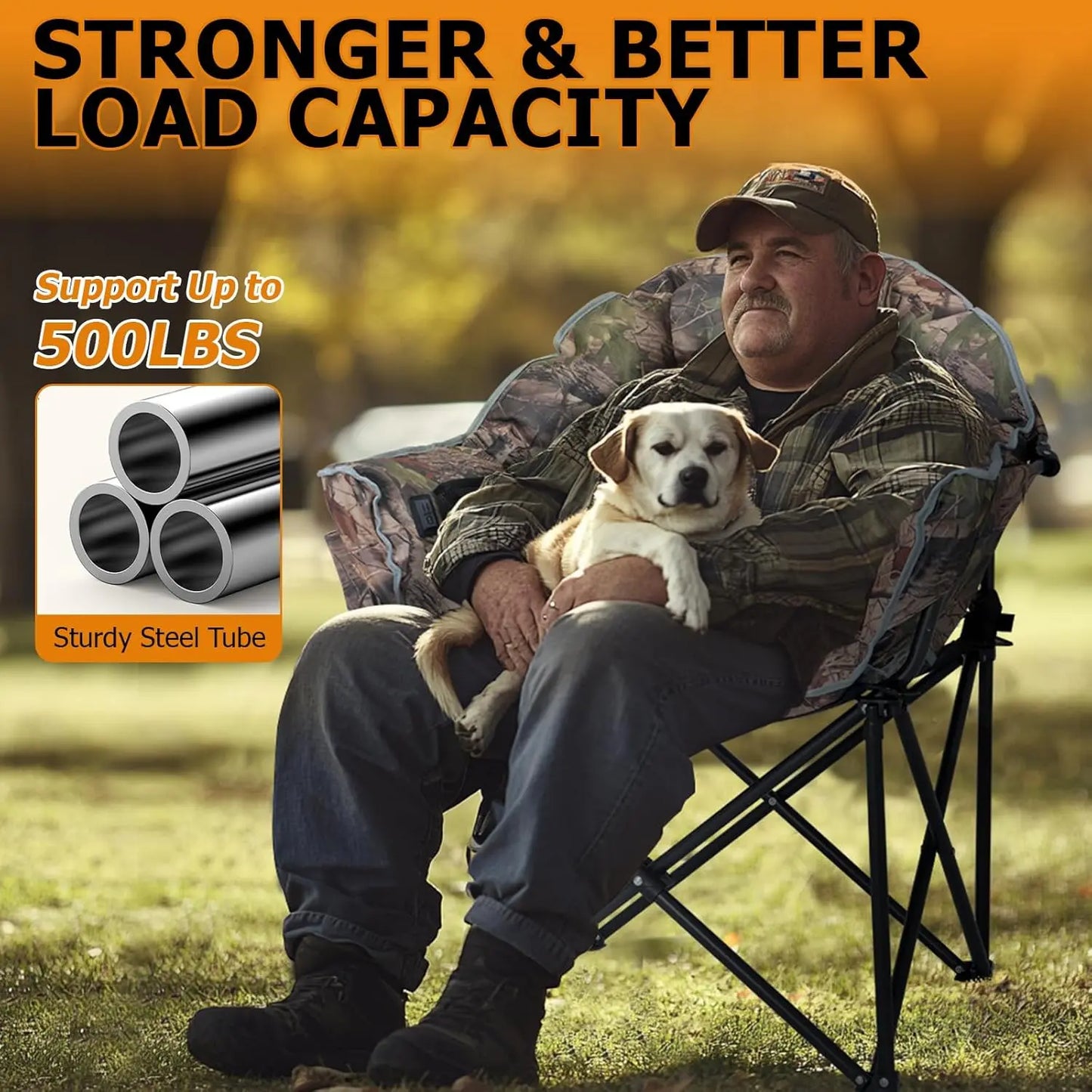 Extra-large heated camping chair