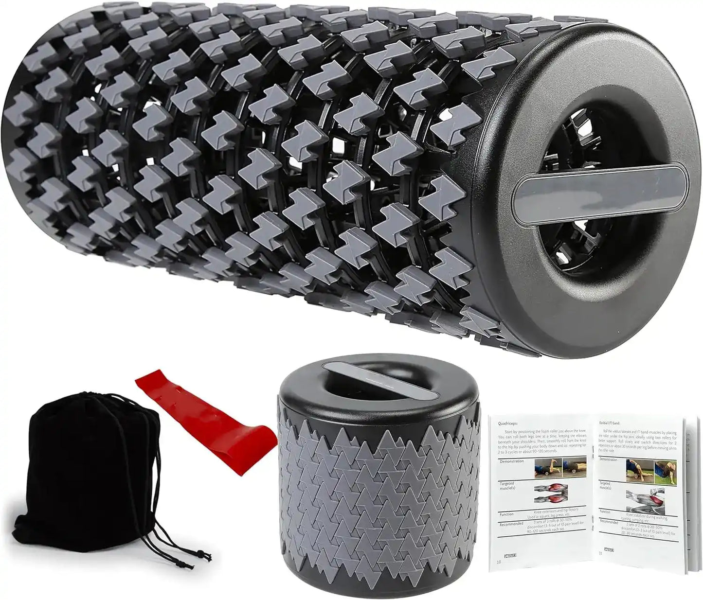 Foldable high-quality foam rollers for relieving muscle soreness, tissue tension and pain