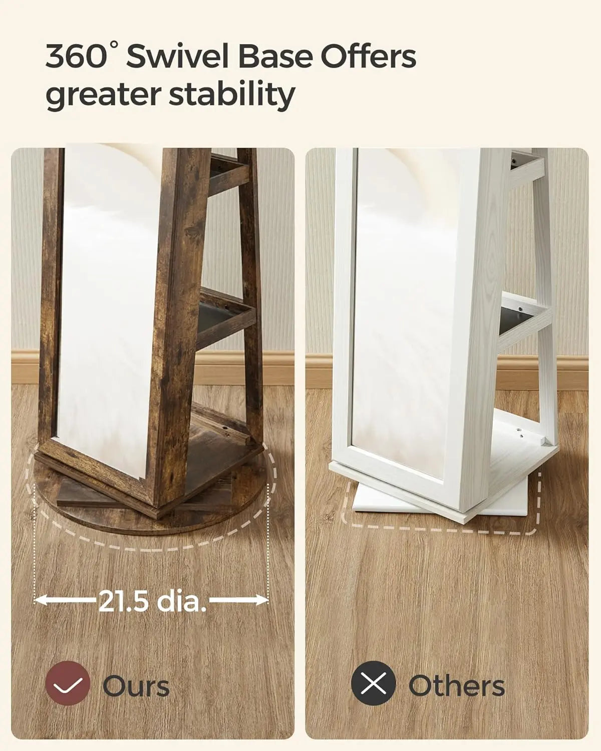 360° rotating jewelry cabinet