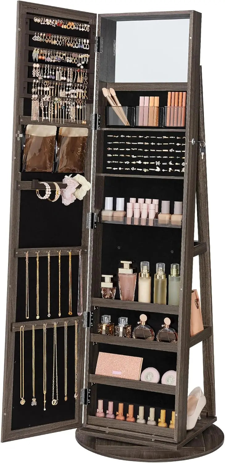 360° rotating jewelry cabinet