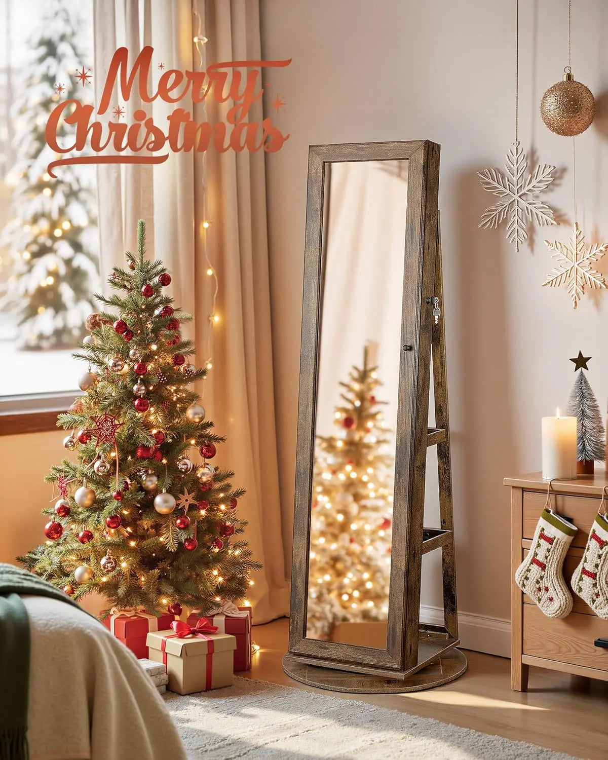 360° rotating jewelry cabinet