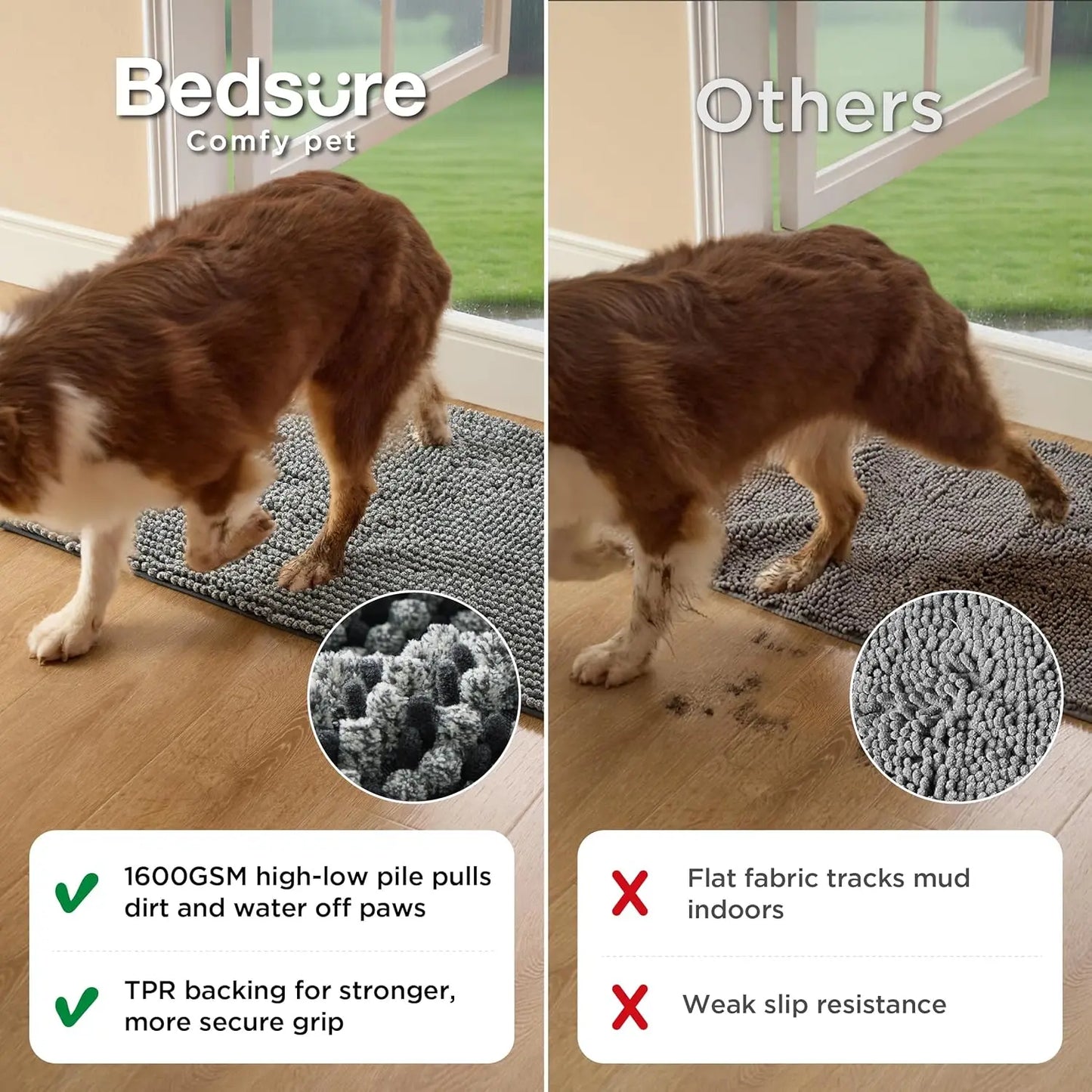 Dog mud paw door mat