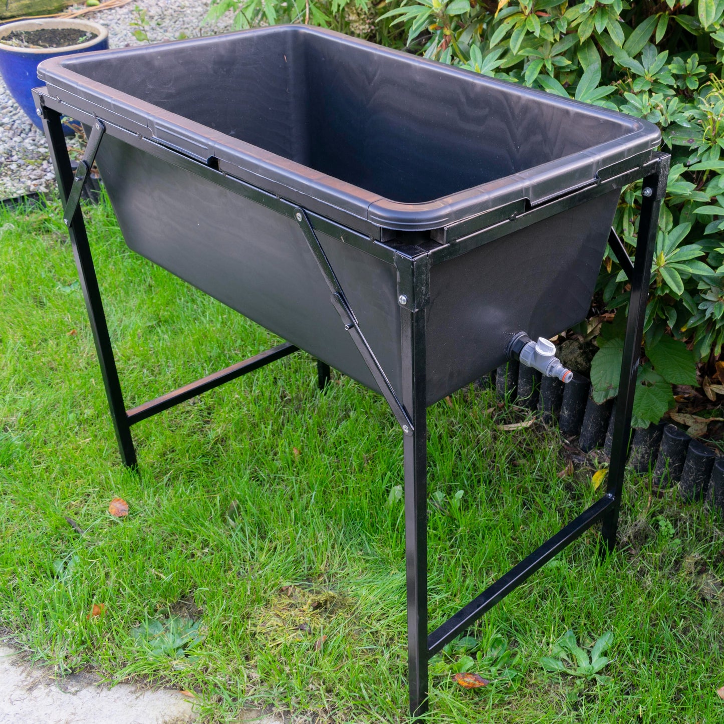 90 Litres Dog Pet Bath & Foldable Metal Stand with Drain Valve