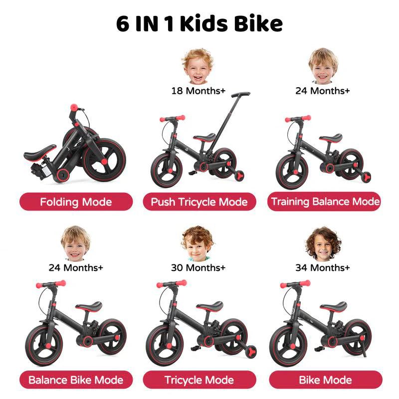 Multi-Functional Toddler Bike with Training Wheels