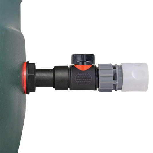 Water Butt Extension Kit 3/4" with In-Line Valve + Female Quick Connector WL and Drill Bit