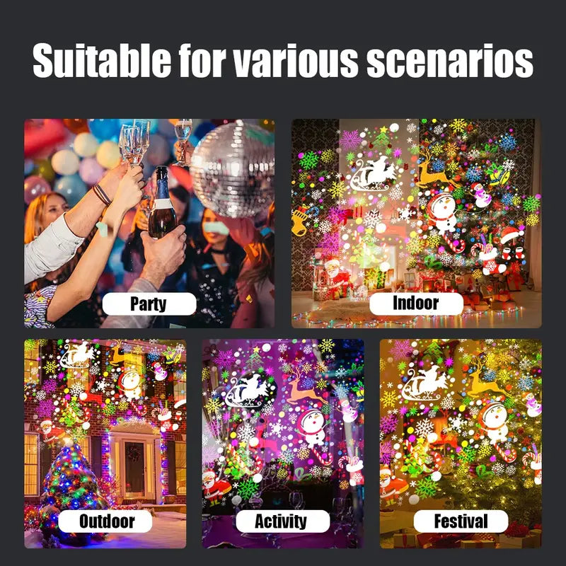 Christmas Projection Lamp 5V/1A with 16 Patterns USB Powered for Home