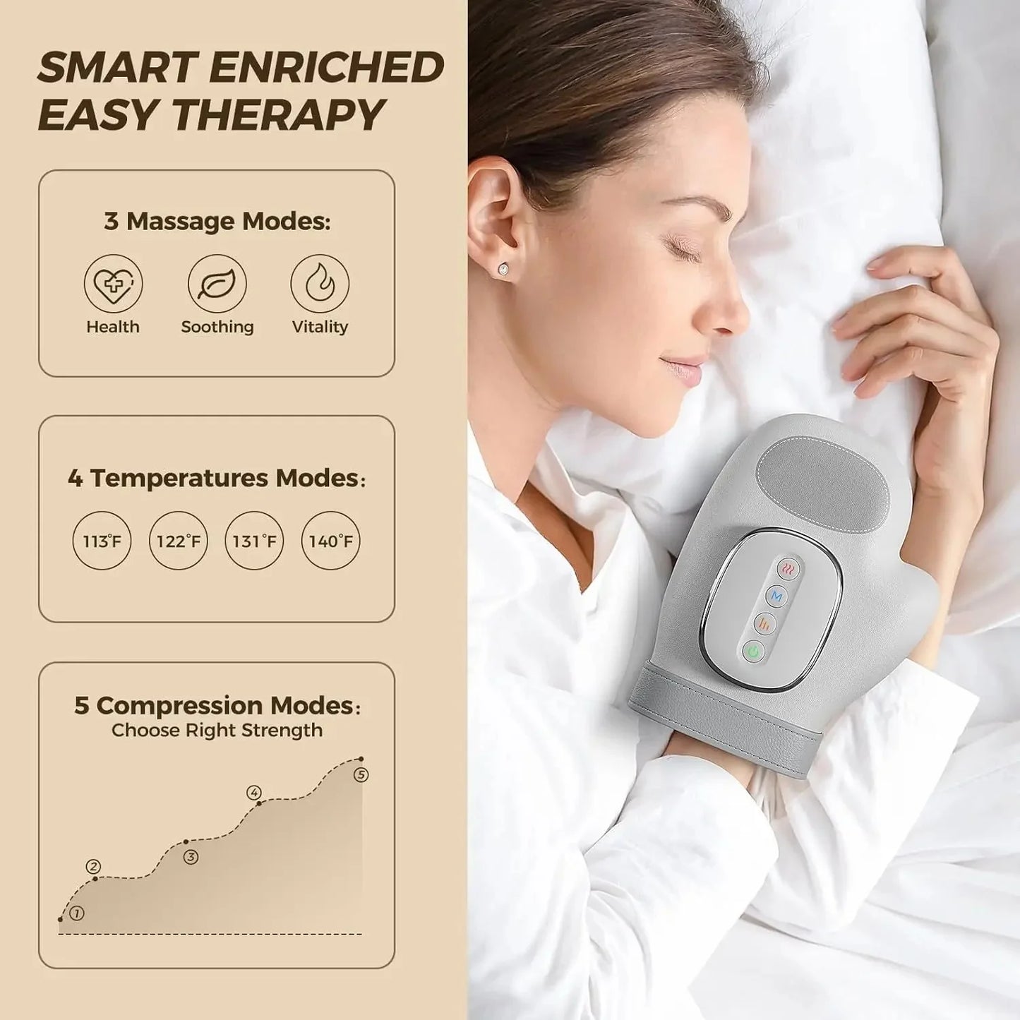 Hand Massager with Heat Compression Therapy