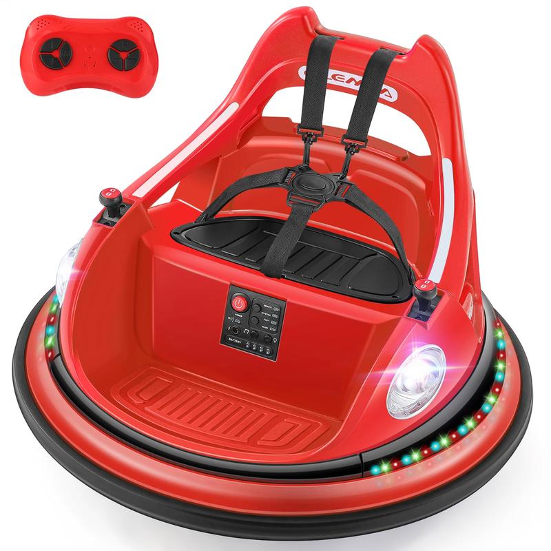 360° Spin Electric Bumper Car for Kids (Parent Remote & LED)