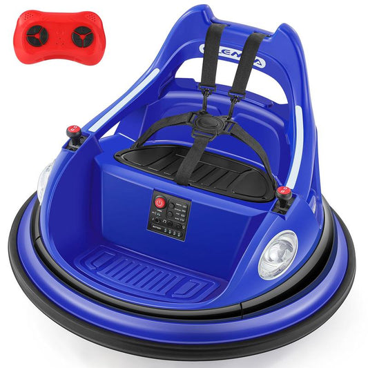 360° Spin Electric Bumper Car for Kids (Parent Remote & LED)