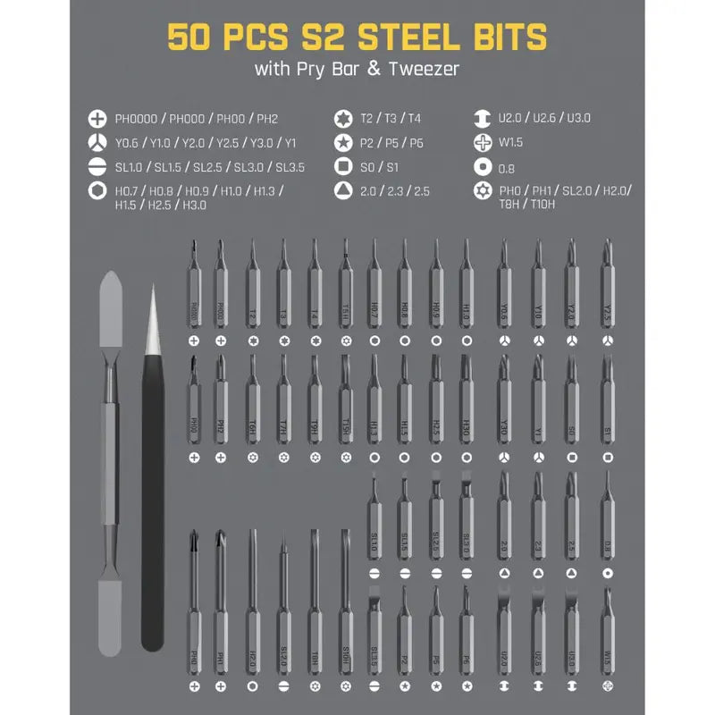🔥[Holiday Haul]🔥Precision Screwdriver Set with 50 Bits, Tweezersand Pry Bar Tool Torx Christmas Gift