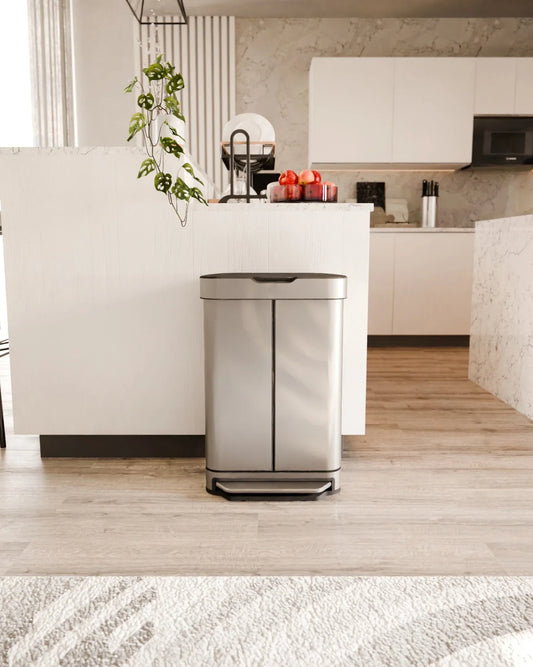 💖Portable, front-opening trash can – large capacity, easy removal of trash bags